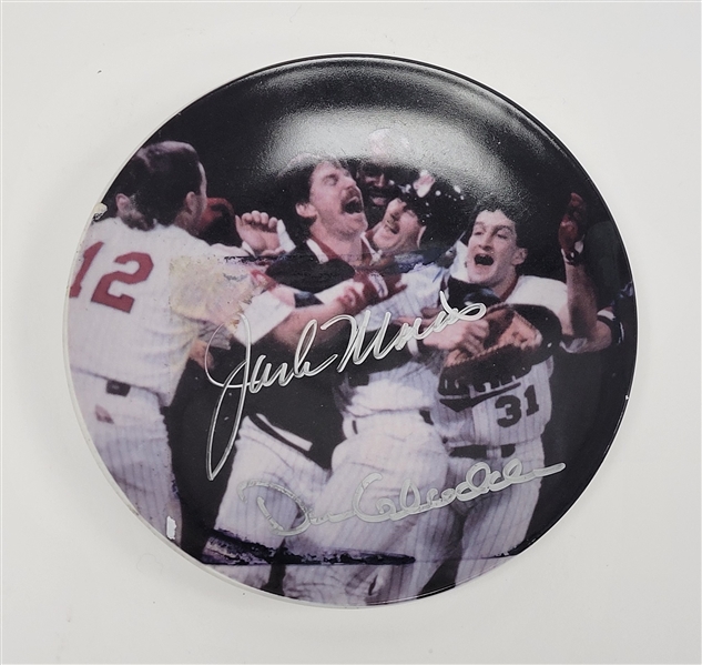 Jack Morris & Dan Gladden Dual Autographed 1991 Minnesota Twins Plate