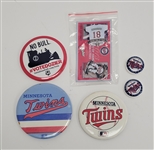 Lot of 6 Minnesota Twins Pins & Buttons