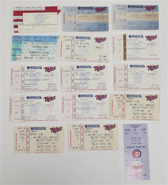 Lot of (15) 1990s Minnesota Twins Tickets