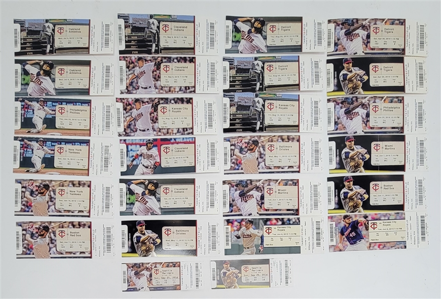 Lot of (26) 2015 & 2016 Minnesota Twins Tickets