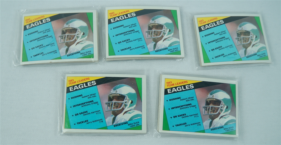 Philadelphia Eagles Lot of (5) Topps 1984 Football Card Team Sets