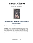 Prince Dirty Mind & Controversy Cassette Tape w/ Paisley Park Cassette Tape Framed Jacket & Letter of Provenance