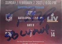 Tom Brady Autographed & Inscribed Super Bowl LV Commemorative Ticket Beckett Slabbed