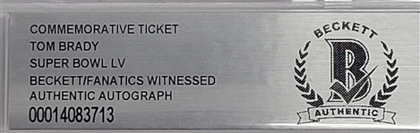 Tom Brady Autographed & Inscribed Super Bowl LV Commemorative Ticket Beckett Slabbed