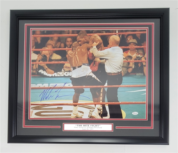 Mike Tyson Autographed & Framed 16x20 Photo JSA