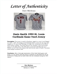 Ozzie Smith 1994 St. Louis Cardinals Game Used Jersey w/ Dave Miedema LOA