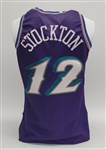 John Stockton 2002-03 Utah Jazz Game Used Jersey w/ Dave Miedema LOA *Last Season in NBA*