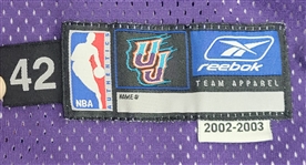 John Stockton 2002-03 Utah Jazz Game Used Jersey w/ Dave Miedema LOA *Last Season in NBA*