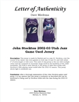 John Stockton 2002-03 Utah Jazz Game Used Jersey w/ Dave Miedema LOA *Last Season in NBA*