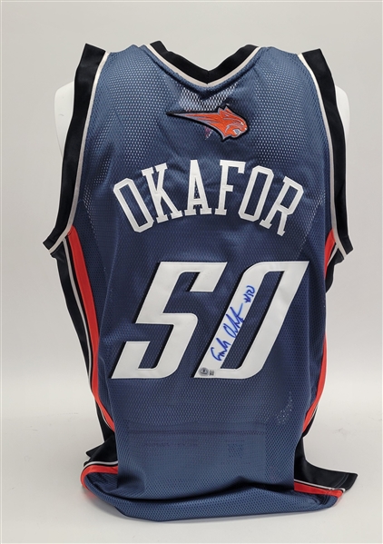Emeka Okafor Autographed Authentic Charlotte Bobcats Jersey Beckett