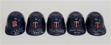Lot of 5 Minnesota Twins Legends Autographed Mini Batting Helmets Beckett