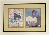 Bert Blyleven & Mudcat Grant Autographed & Framed Dual 8x10 Photo Display