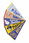 Lot of 5 Vintage MLB Pennants