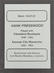 Hank Presswood Autographed Baseball Card