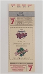 1991 Minnesota Twins World Series Game 7 Ticket