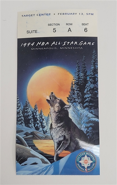 1994 NBA All-Star Game Ticket From Minneapolis