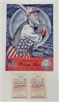 1943 St. Paul Saints Scored Program w/ 2 Grandstand Ticket Stubs
