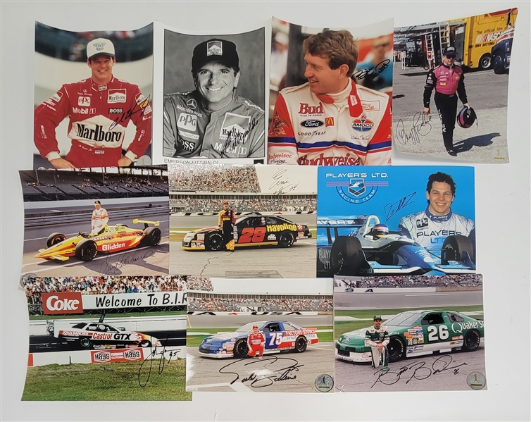 Lot of 10 Auto Racing Autographed 8x10 Photos
