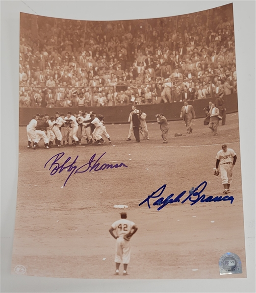 Bobby Thomson & Ralph Branca Dual Autographed 8x10 Photo MLB