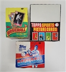 Lot of (3) 1987 & 1988 Topps Baseball Card Boxes w/ Unopened Packs