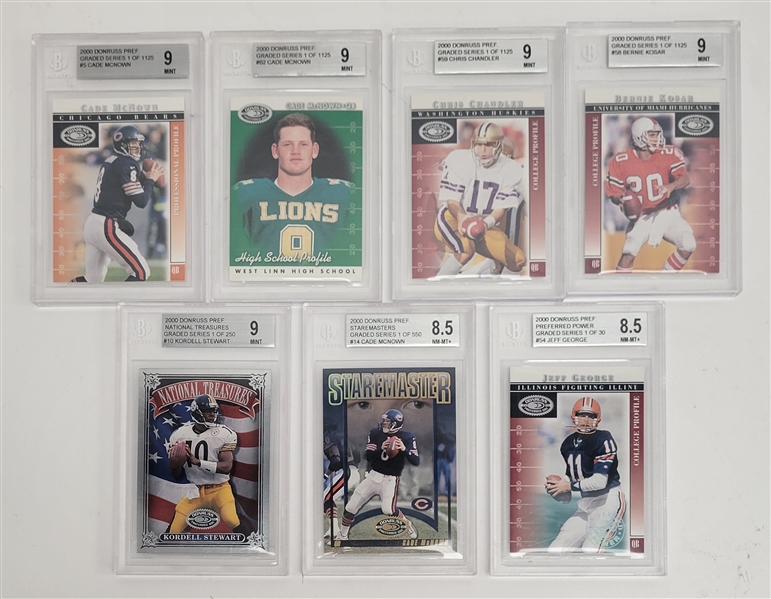 Lot of (7) 2000 Donruss Preferred Beckett Graded Football Cards