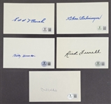 Lot of 5 Baseball Hall of Famers Autographed Index Cards Beckett