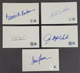 Lot of 5 Baseball Hall of Famers Autographed Index Cards Beckett