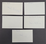 Lot of 5 Baseball Hall of Famers Autographed Index Cards Beckett