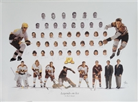 Minnesota Gophers Autographed 27.5x39 Hockey Lithograph Signed by 45 of 50 All-Time Gophers w/ Herb Brooks LE #50/250 Beckett LOA