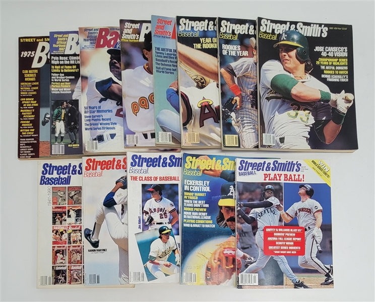 Lot of 13 Street & Smiths Baseball Yearbooks
