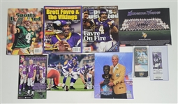 Brett Favre Autographed Magazine, Photo, & Ticket Collection