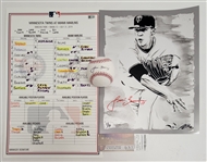 Jose Berrios Collection w/ Autographed Photo, Autographed Baseball, Opening Day Ticket, & Dugout Lineup Card