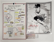 Jose Berrios Collection w/ Autographed Photo, Autographed Baseball, Opening Day Ticket, & Dugout Lineup Card