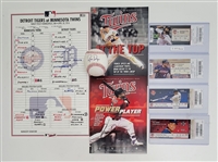 Brian Dozier Collection w/ Autographed Baseball, Magazines, Tickets, & Dugout Lineup Card