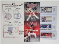Brian Dozier Collection w/ Autographed Baseball, Magazines, Tickets, & Dugout Lineup Card