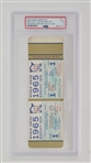 1965 World Series Game 1 Proof Ticket PSA 5