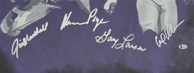Purple People Eaters Autographed & Framed 27x28 Canvas Beckett