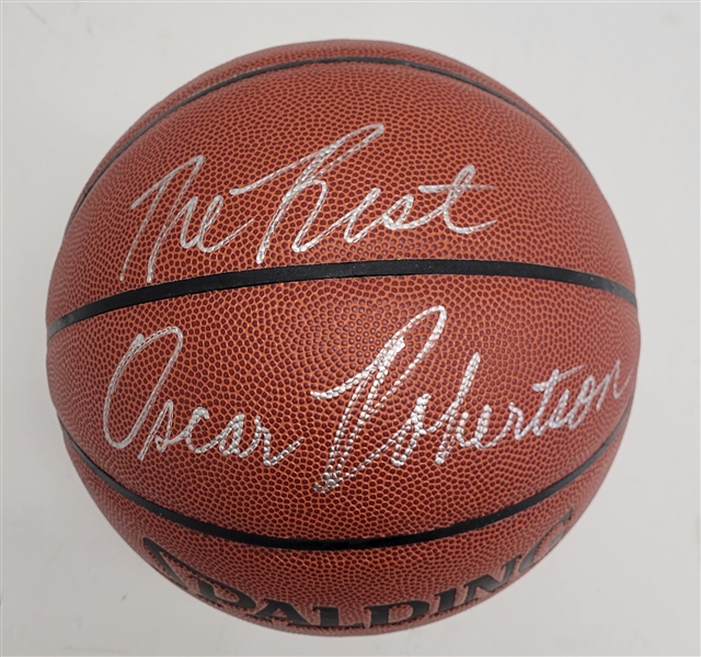 Oscar Robertson Autographed & Inscribed Spalding NBA Basketball Beckett