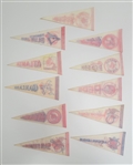 Lot of 11 Vintage Mini MLB Pennants