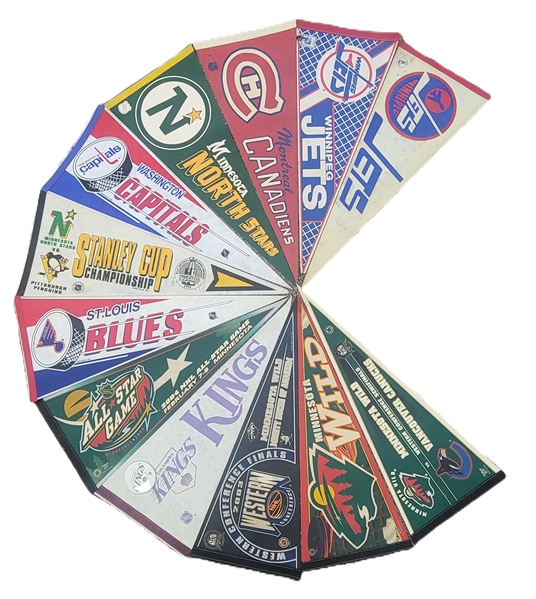Lot of 12 NHL Pennants