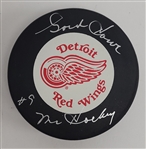 Gordie Howe Autographed & Inscribed Detroit Red Wings Hockey Puck Beckett
