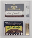 Lot of 2 Rick Ferrell & Luke Appling/Lou Boudreau Cut Signature Sports Icons Baseball Hall of Famer Cards BGS