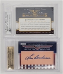 Lot of 2 Rick Ferrell & Luke Appling/Lou Boudreau Cut Signature Sports Icons Baseball Hall of Famer Cards BGS