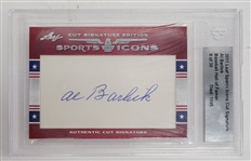 Lot of 3 Buck Leonard, Billy Herman, & Al Barlick Cut Signature Sports Icons Baseball Hall of Famer Cards BGS