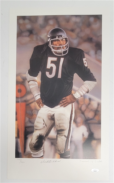 Dick Butkus Autographed 13x22 Daniel Smith Lithograph LE #709/950 JSA
