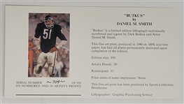 Dick Butkus Autographed 13x22 Daniel Smith Lithograph LE #709/950 JSA