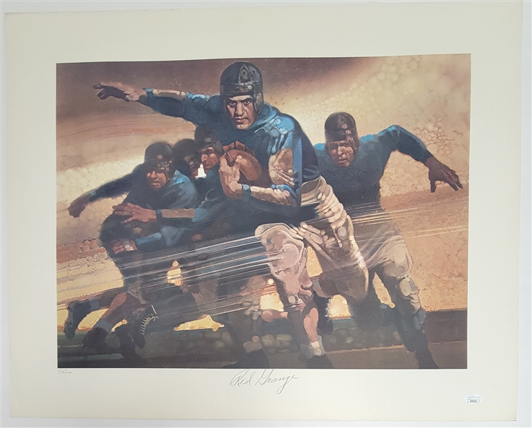 Red Grange Autographed 1975 Living Legends 20x25 Lithograph LE #378/1000 JSA & PSA/DNA