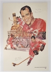 Gordie Howe Autographed & Inscribed 1960s Lincoln Mercury Sports Panel 20x30 Dry Mounted Poster PSA/DNA