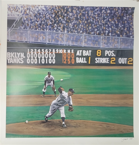 "Larsens Perfect Pitch" 25x26 Andy Jurinko Offset Lithograph LE #161/600