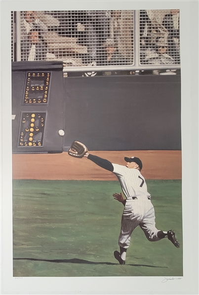 "Mantles Perfect Catch" 20x31 Andy Jurinko Offset Lithograph LE #414/777